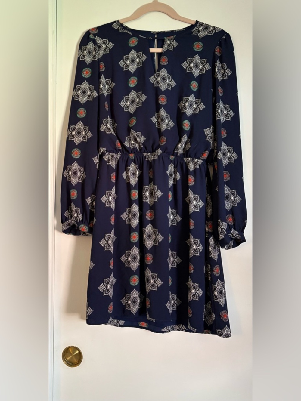 Blue long sleeve Express dress